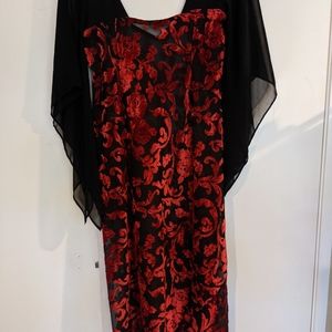 Gorgeous vintage burnout velvet and chiffon maxi dress